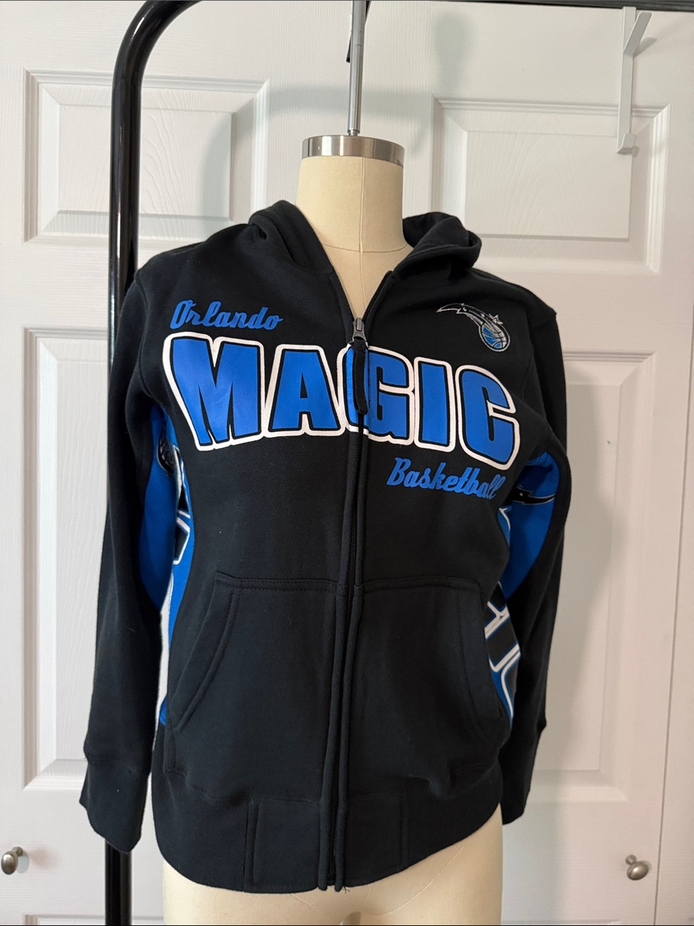 Orlando Magic Kids Black and Blue Full-Zip Hoodie